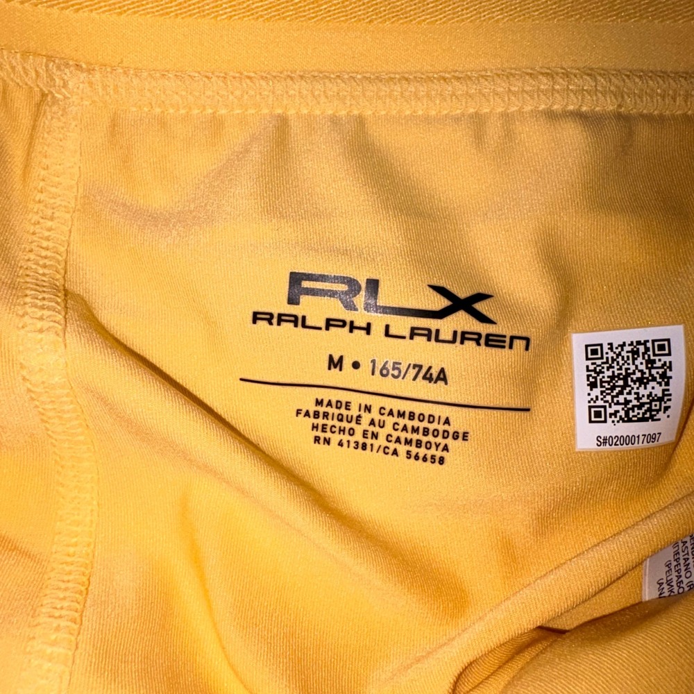 RLX Ralph Lauren Golf Skort Medium Yellow New Pleated Back Wicking Athletic - Picture 8 of 12